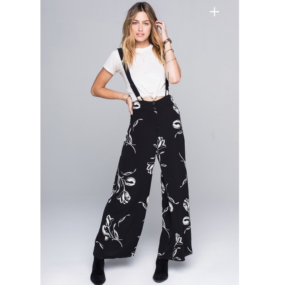 Band of Gypsies Jordyn Overalls In Tulip